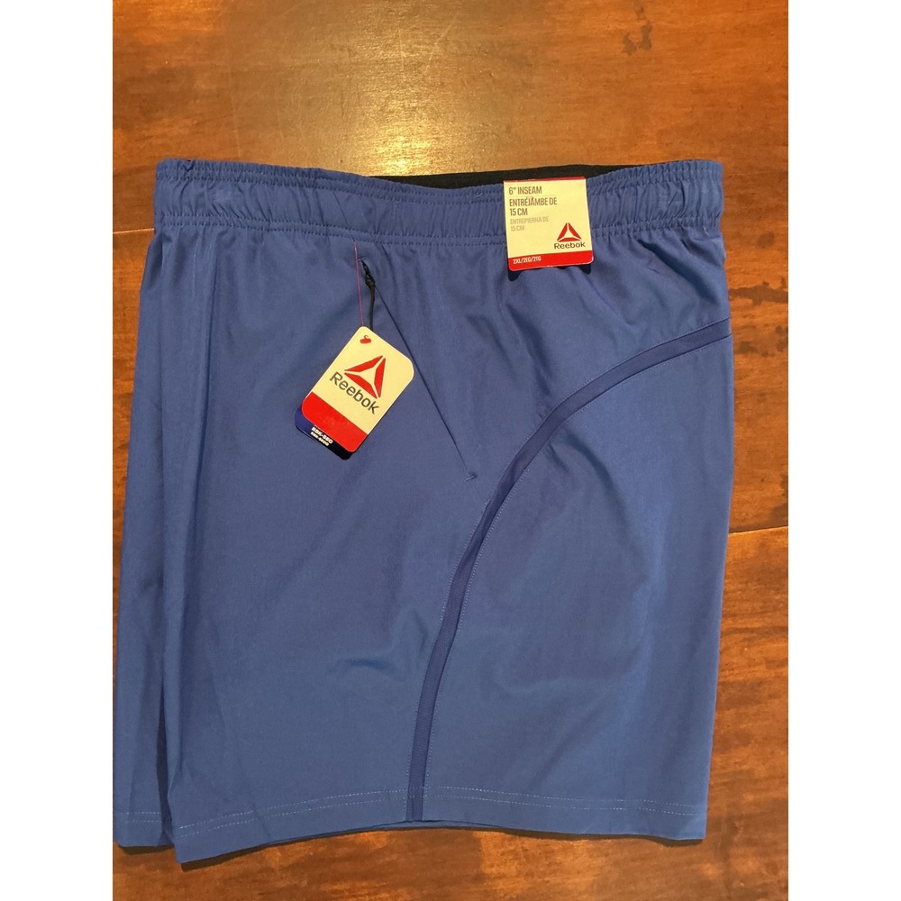 Reebok Mens Match Shorts Cosmic Blue RBK-DRY Training 6 Inch Inseam 2XL NEW
